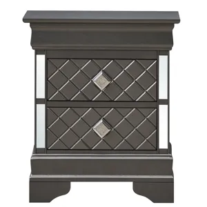 Verona - G6702-N Nightstand - Metalic Black