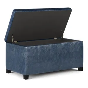 Dover - Storage Ottoman Bench - Denim Blue
