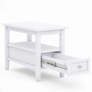 Warm Shaker - Narrow Side Table - White