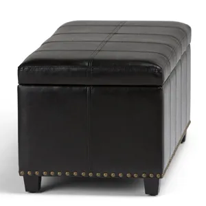 Amelia - Storage Ottoman Bench - Midnight Black