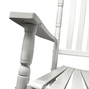 Balcony Porch Wood Adult Rocking Chair - White