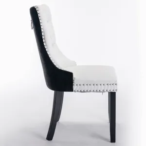Nikki - Modern, High-End Tufted Solid Wood Contemporary PU And Velvet Upholstered Dining Chair With 