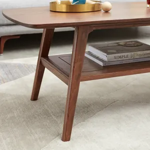 Center Table, Low Table, 100% Solid Oak Wood Top Plate Des, Coffee Table, Study Desk With Storage Sh
