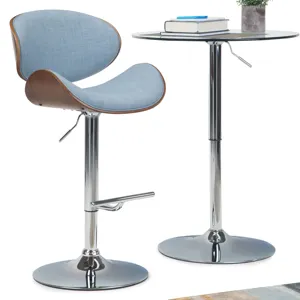 Marana - Bentwood Adjustable Swivel Bar Stool - Denim Blue