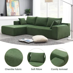 Modular Sectional Living Room Sofa Set, Modern Minimalist Style Couch, Upholstered Sleeper Sofa For 
