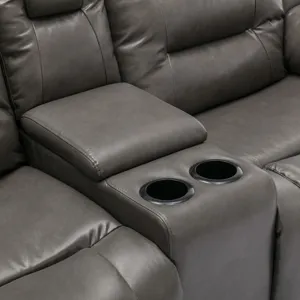 2 Seater Home Theater Recliner Manual Recliner Chair With A Storage Box And Two Cup Holders For Livi
