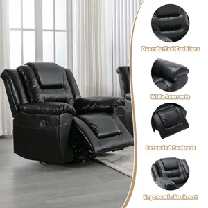 2 Seater Home Theater Recliner Manual Recliner Chair With A Storage Box And Two Cup Holders For Livi