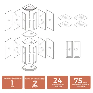 Corner Curio Cabinet With Lights, Adjustable Tempered Glass Shelves, Mirrored Back, Display Cabinet 