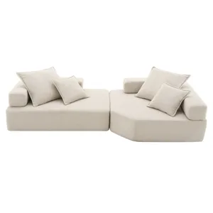 Oversized Modular Sectional Sofa, Luxury Boucle Floor Couch Set, Convertible Sleeper Couch, Spacious