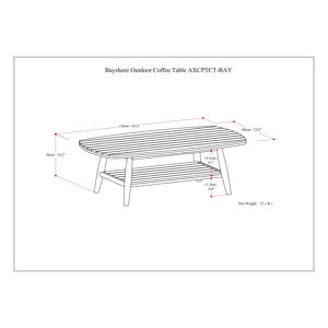 Bayshore - Outdoor Coffee Table - Light Teak