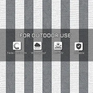 Outsunny - Reversible Outdoor Rug, 9\' x 12\' Waterproof Plastic Straw Floor Mat, Portable Rv Campin