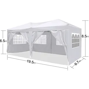 10X20 Ez Pop Up Canopy Outdoor Portable Party Folding Tent With 6 Removable Sidewalls + Carry Bag + 