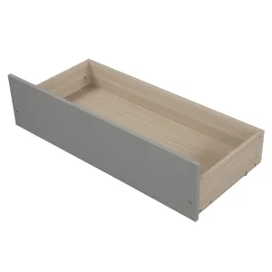 Twin Size Platform Bed With Two Drawers - Gray