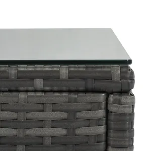 8 Pieces Outdoor Wicker Round Sofa Set, Half-Moon Sectional Sets All Weather, Curved Sofa Set With R