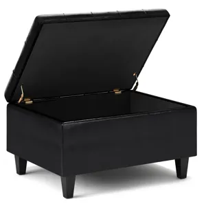 Harrison - Small Coffee Table Storage Ottoman - Midnight Black