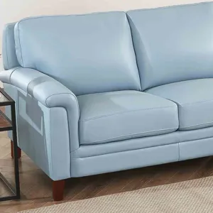 Westcott - Leather Loveseat - Blue