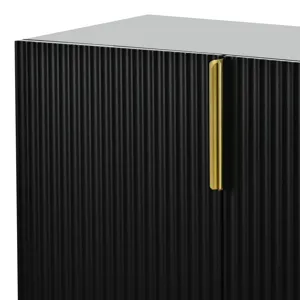 Modern Elegant 4 Door Sideboard Gold Metal Handle Buffet Cabinet For Dining Room, Living Room, Bedro