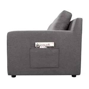 Waylon - Linen 7-Seater U-Shape Sectional Sofa Chaise With Pocket - Gray