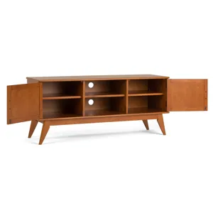 Draper - Mid Century Low TV Media Stand - Teak Brown