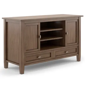 Warm Shaker - TV Media Stand - Rustic Natural Aged Brown