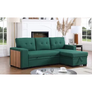 3 Piece Upholstered Sectional - Green