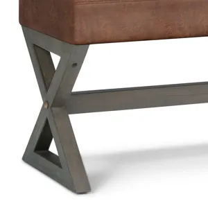 Salinger - Large Ottoman Bench - Distressed Saddle Brown