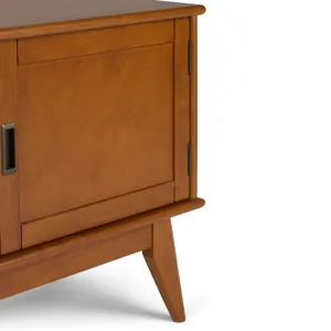 Draper - Mid Century Low TV Media Stand - Teak Brown