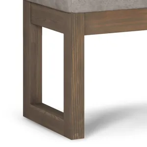 Milltown - Footstool Small Ottoman Bench - Distressed Grey Taupe