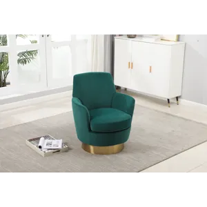 Velvet Swivel Barrel Chair, Swivel Accent Chairs Armchair For Living Room, Reading Chairs For Bedroo