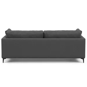 Ava - 90\" Mid Century Sofa with Ottoman Set - Pebble Gray