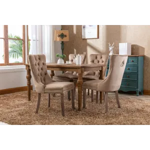Nikki - Modern, High-End Tufted Solid Wood Contemporary Velvet Upholstered Dining Chair With Wood Le