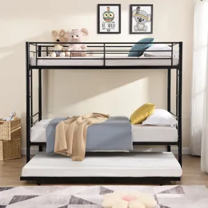 Bunk Bed With Trundle - Black