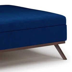 Owen - Square Coffee Table Storage Ottoman - Blue