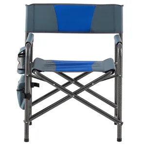 Padded Folding Outdoor Chair With Storage Pockets, Lightweight Oversized Directors Chair For Indoor,