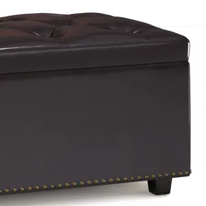 Hamilton - Lift Top Rectangular Storage Ottoman - Tanners Brown