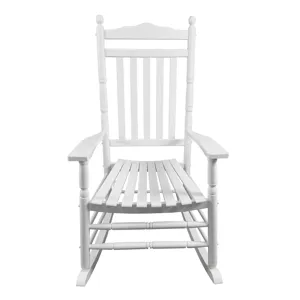 Balcony Porch Wood Adult Rocking Chair - White