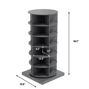 360 Rotating Shoe Cabinet 6 Layers - Gray
