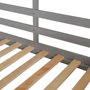 Twin Over Twin Bunk Bed Wood Bed With Roof, Window, Guardrail, Ladder - White