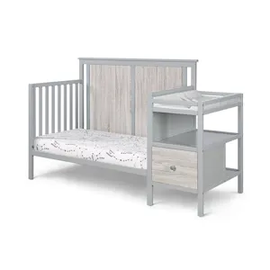 Connelly - 4-in-1 Crib and Changer Combo - Gray/Rockport Gray