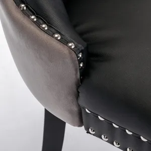 Nikki - Modern, High-End Tufted Solid Wood Contemporary PU And Velvet Upholstered Dining Chair With 