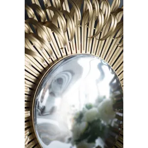 Sunburst Design Wall Mirror Decorative For Entryway, Modern Living Room - Golden