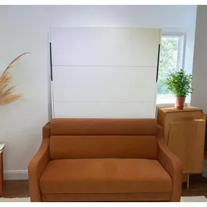 Morden Deisgn Vertical Murphy Bed With Sofa For Bedroom Or Guestroom White Wall Bed Space Saving Hid