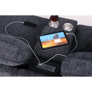 Gina - Sectional Sofa With Ottoman - Black