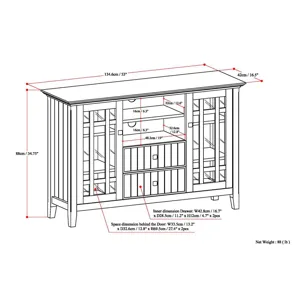 Bedford - Tall TV Media Stand - Dark Tobacco Brown