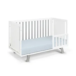Livia - 3-in-1 Convertible Island Crib - White/Gray