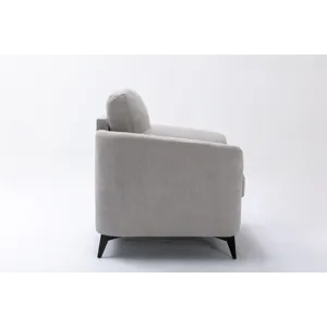 Callie - Woven Fabric Living Room Sofa, Loveseat, Chair (Set of 3) - Light Gray
