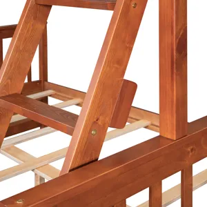 Twin Over Full Bunk Bed With Ladders And Two Storage Drawers - Walnut