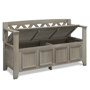 Amherst - Entryway Storage Bench - Distressed Grey
