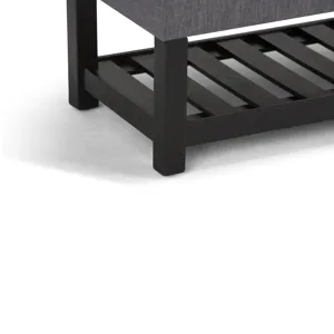 Saxon - Storage Ottoman Bench - Slate Grey