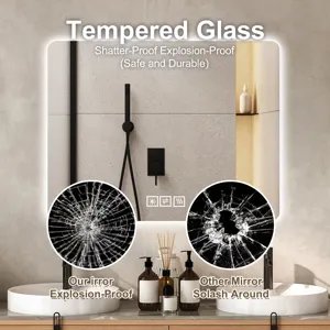 28\" Bathroom Mirror With LED Lights Front And Backlit, Anti-Fog Lighted Vanity Mirrors For Wall Mou